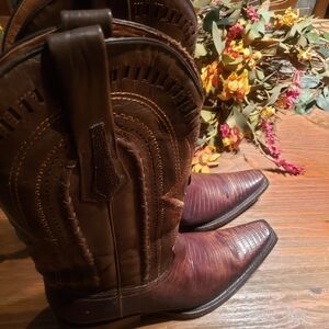 Men's Cuadra Brown Lizard Leather Cowboy Boots